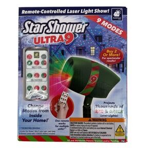 Star Shower Ultra 9 Remote-Controlled Laser Light Show Red Green Christmas Light